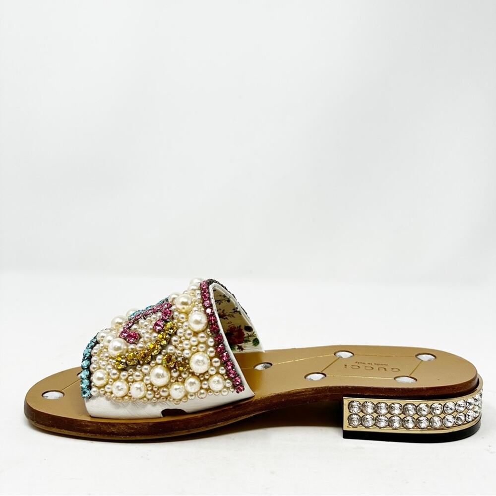 Gucci Pearl Crystal Slide Sandals Womens Size EU 37 - Picture 8 of 15